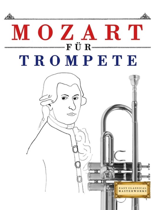Cover: "Mozart für Trompete", met een schets van Mozart en een trompet.