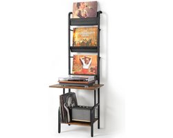 VH Supplies® Platenspeler Meubel - Platenspeler Kast - Draaitafelstandaard - 35 x 30 x 144 cm