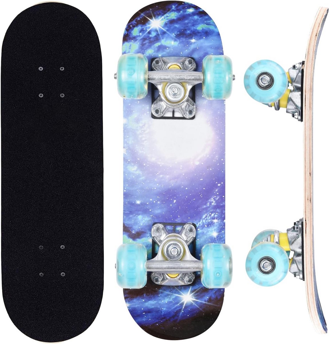 Complete Skateboard 17 Inch voor Kinderen en Tieners - Dubbele Kicks with Lichtgevende Wielen