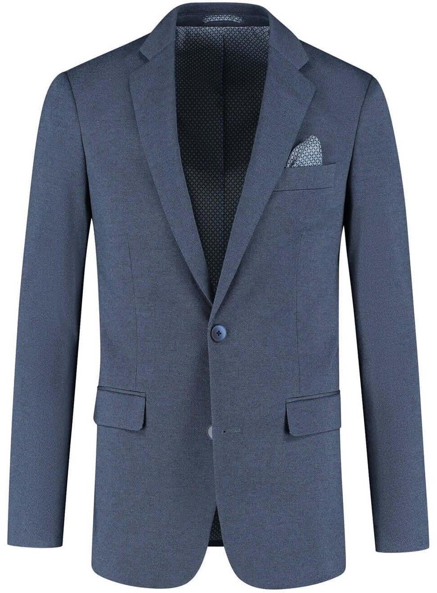 GENTS - Colbert / blazer heren stretch birdseye blauw - Polyblend - Birdseye Blue - Maat 48/L