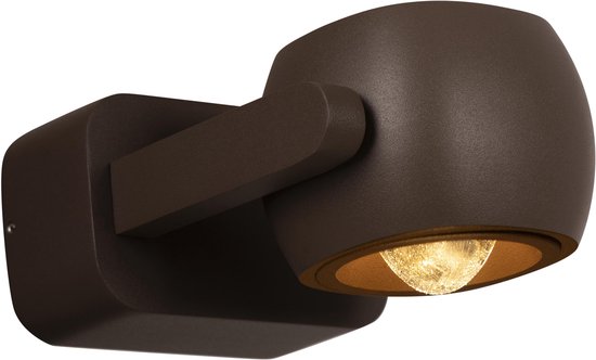 Lucide CAPRI - Wandspot / Wandlamp Binnen/Buiten - LED - 1 × 8W 2700K - IP54 - Koffie - Essential