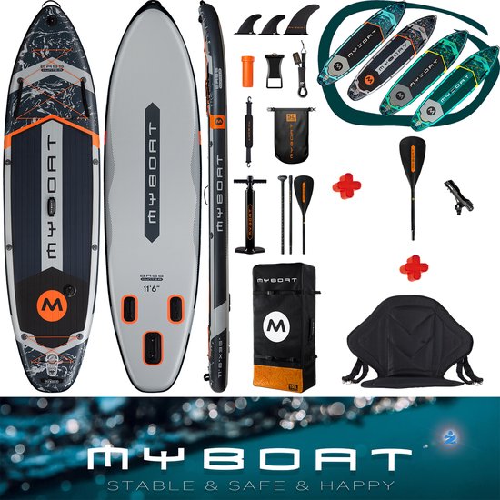 MyBoat Bass Hunter PRO - Peddelboard voor Vissen - Grijs