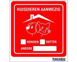 Honden, Katten en Andere Dieren Aanwezig - Brandweer Huisdieren Nood Sticker - Red Mijn Huisdier Sticker - 5 x 5 CM