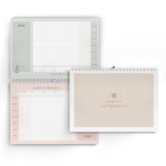 Maan Amsterdam - Familie weekplanner - A4 - Eclipse - Neutrale kleuren