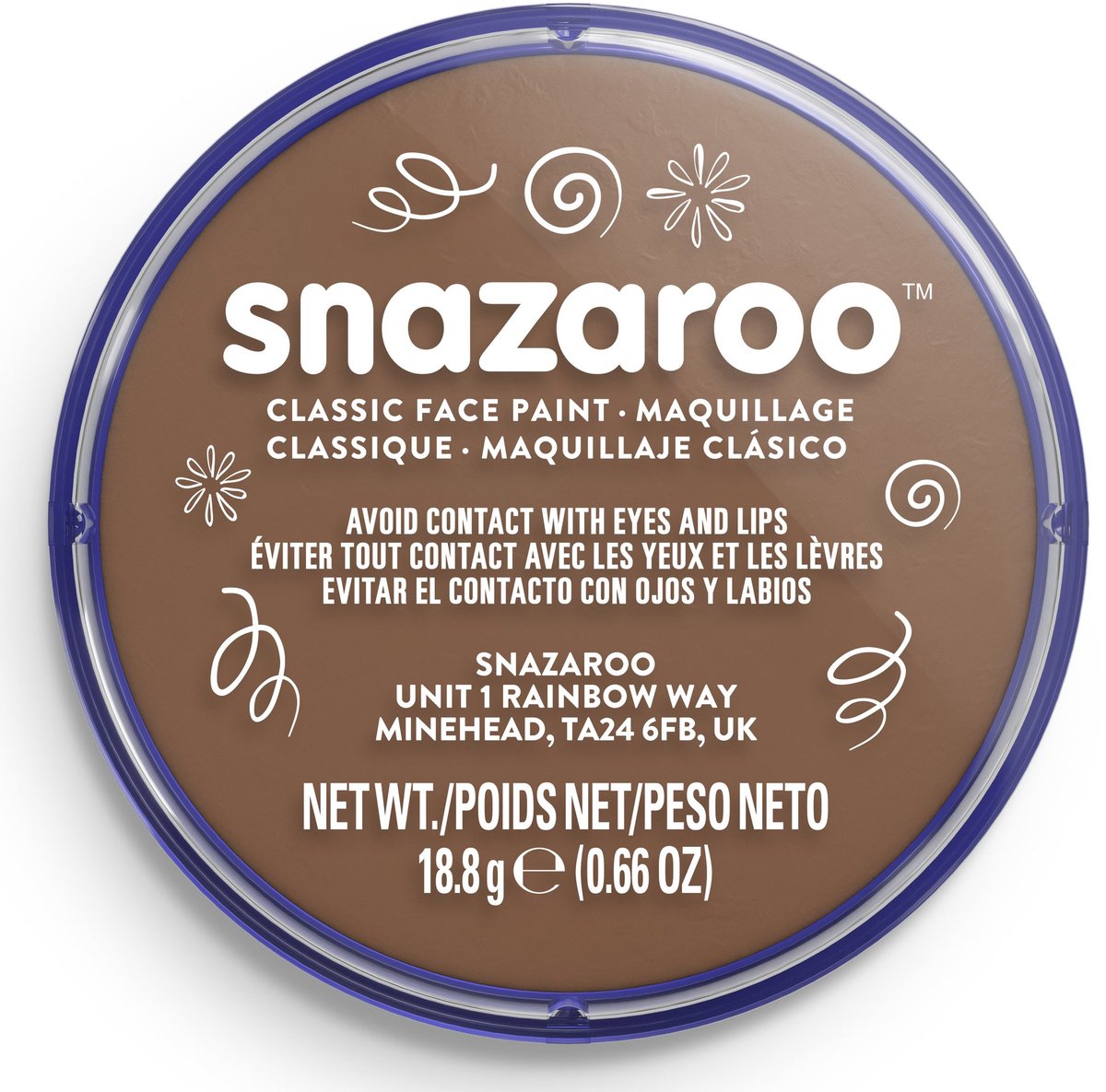 Snazaroo 1118911 - Beige Brown - 18ml Aqua Schmink & Kinderschmink voor Kinderen en Volwassenen