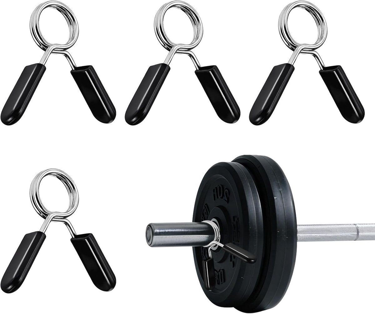 4 stuks Halterveerclips 28 mm - Veiligheidsklemmen voor Barbell en Gewichtsstangen
