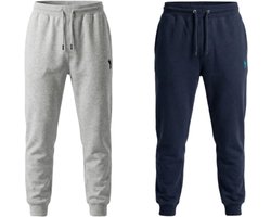 Hitman Joggingbroek Heren - 2-Pack - Trainingsbroek Heren - Sportbroek Heren - Sweatpants Heren - Katoen - Diepe Zakken - 1 x Licht Grijs & 1 x Blauw - Maat XL