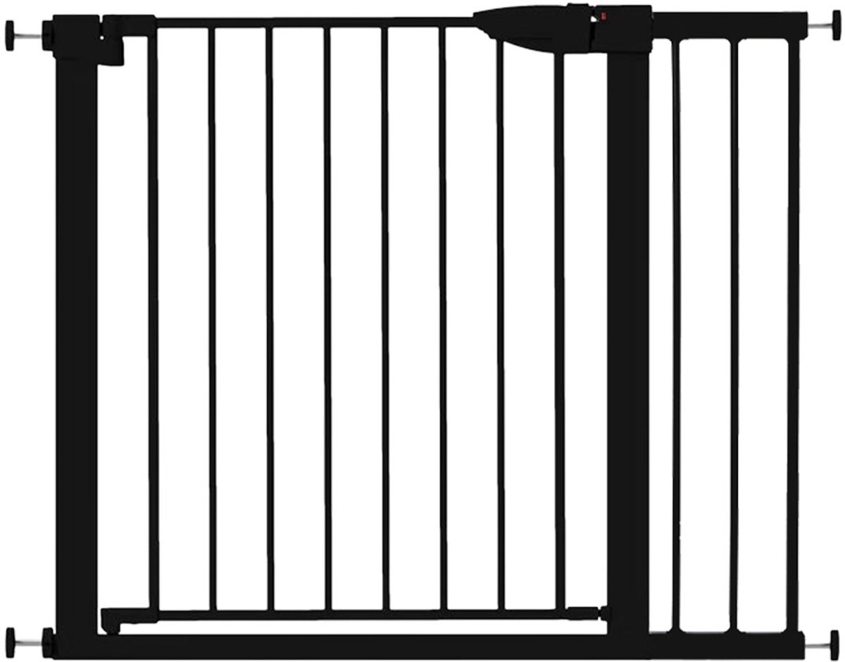 Traphekje Zonder Boren – 76 t/m 82 cm - incl. extensie 97 t/m 103 cm – Veiligheidshekje – Klembevestiging - Kinderhekje - Hondenhek - Zwart