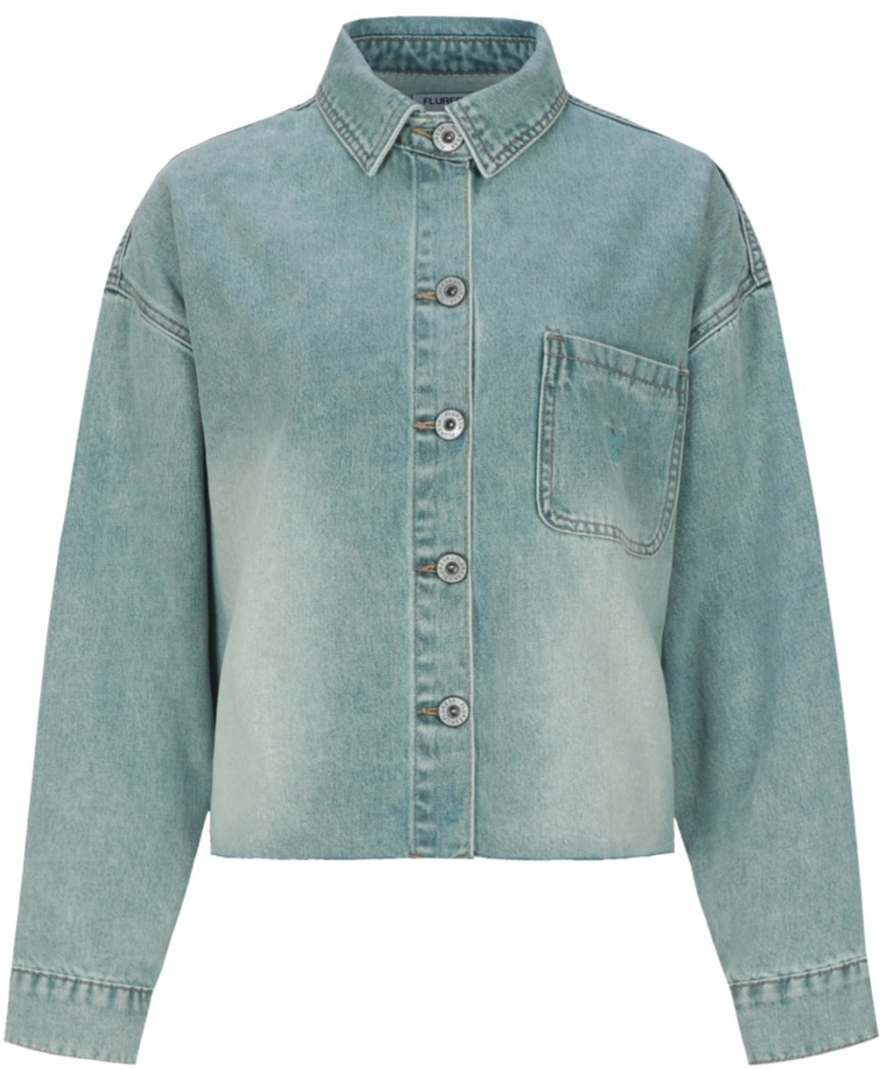 Fluresk Blouse Vaya Blouse 26vnf01 912 Denim Green Dames Maat - W38