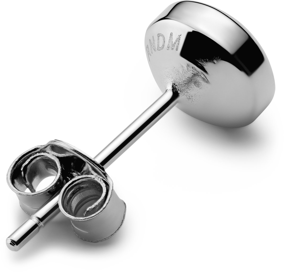 6 mm Oorknop van gerhodineerd 925 sterling zilver