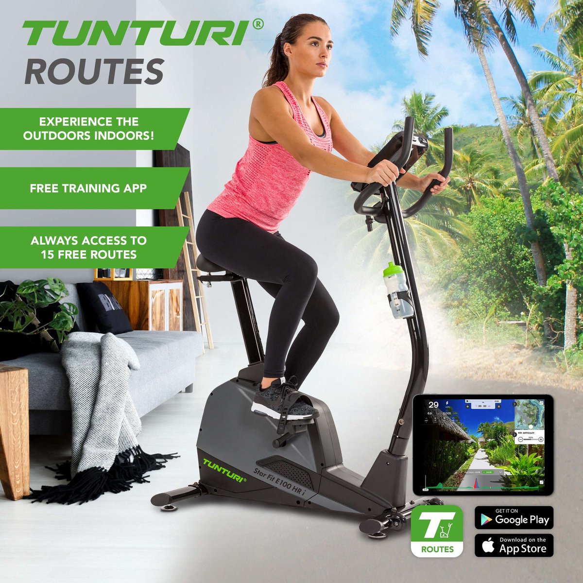 Tunturi Star Fit E100 HR iPlus Hometrainer met Bluetooth - afbeelding 2