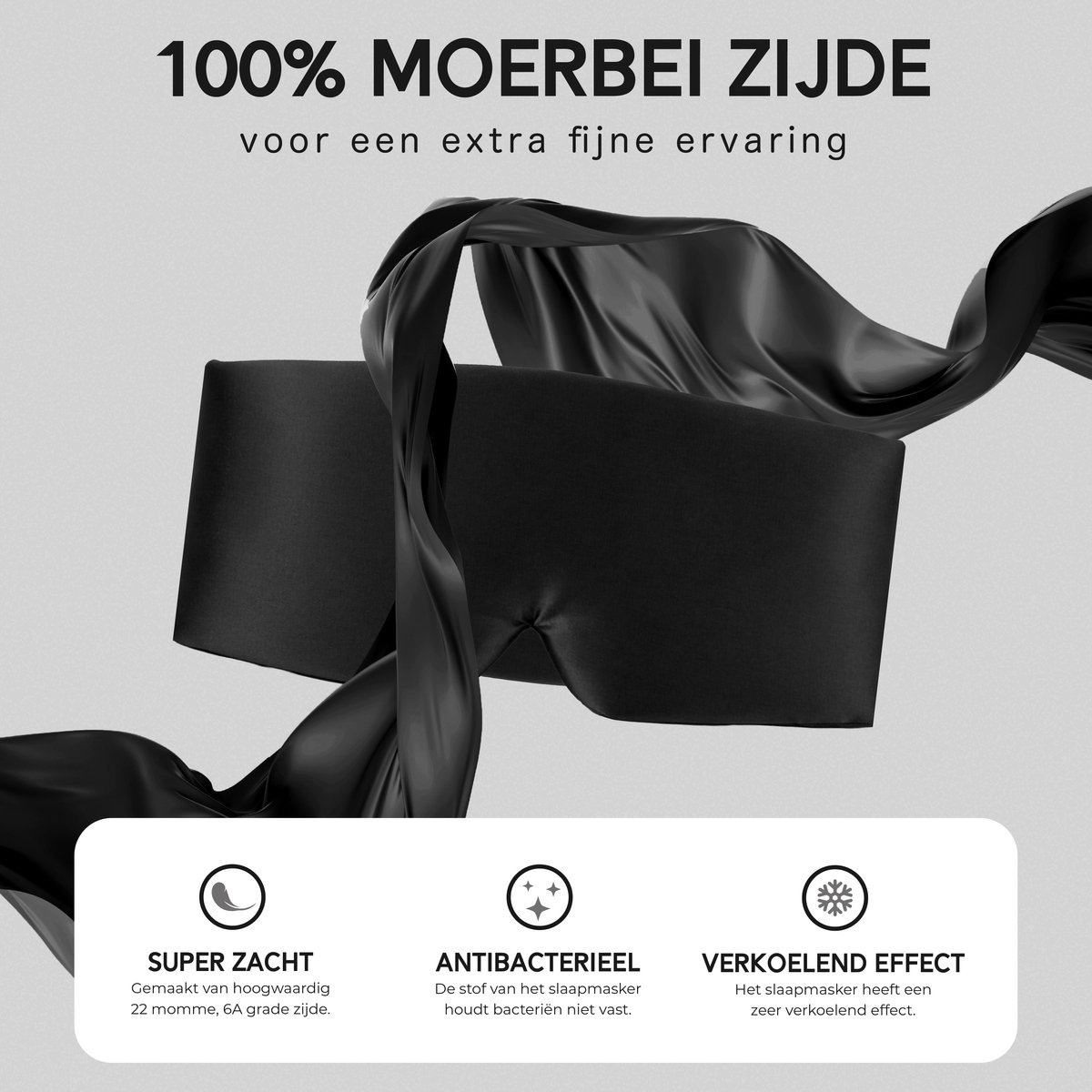 MySleepFit Luxe Slaapmasker van 100% Moerbei Zijde – 3D Ontwerp – Volledige Verduistering – Inclusief Geschenkdoos – Zwart — afbeelding 8