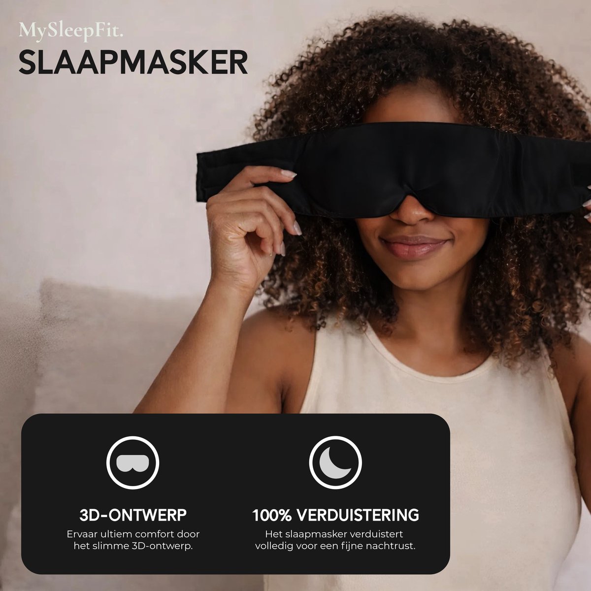 MySleepFit Luxe Slaapmasker van 100% Moerbei Zijde – 3D Ontwerp – Volledige Verduistering – Inclusief Geschenkdoos – Zwart — afbeelding 6