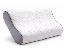 Sleeptight Ergonomisch Hoofdkussen Nekklachten - Anti Snurk kussen Orthopedisch - Verkoelend – Medium Zacht Traagschuim - Zijslaper - 60x40x12cm