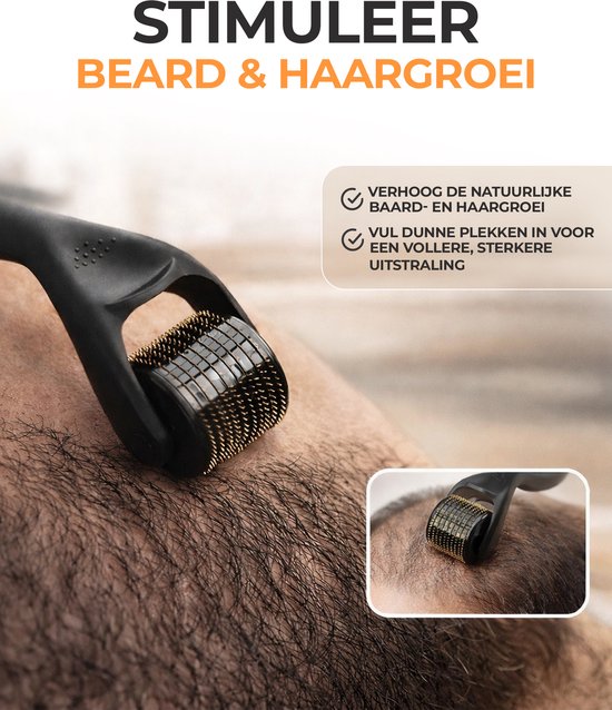 Baardgroei Kit met Dermaroller - Derma roller - Cadeau voor mannen - Baardgroei stimuleren - Baard serum - Verzorg set - Beard Growth Kit