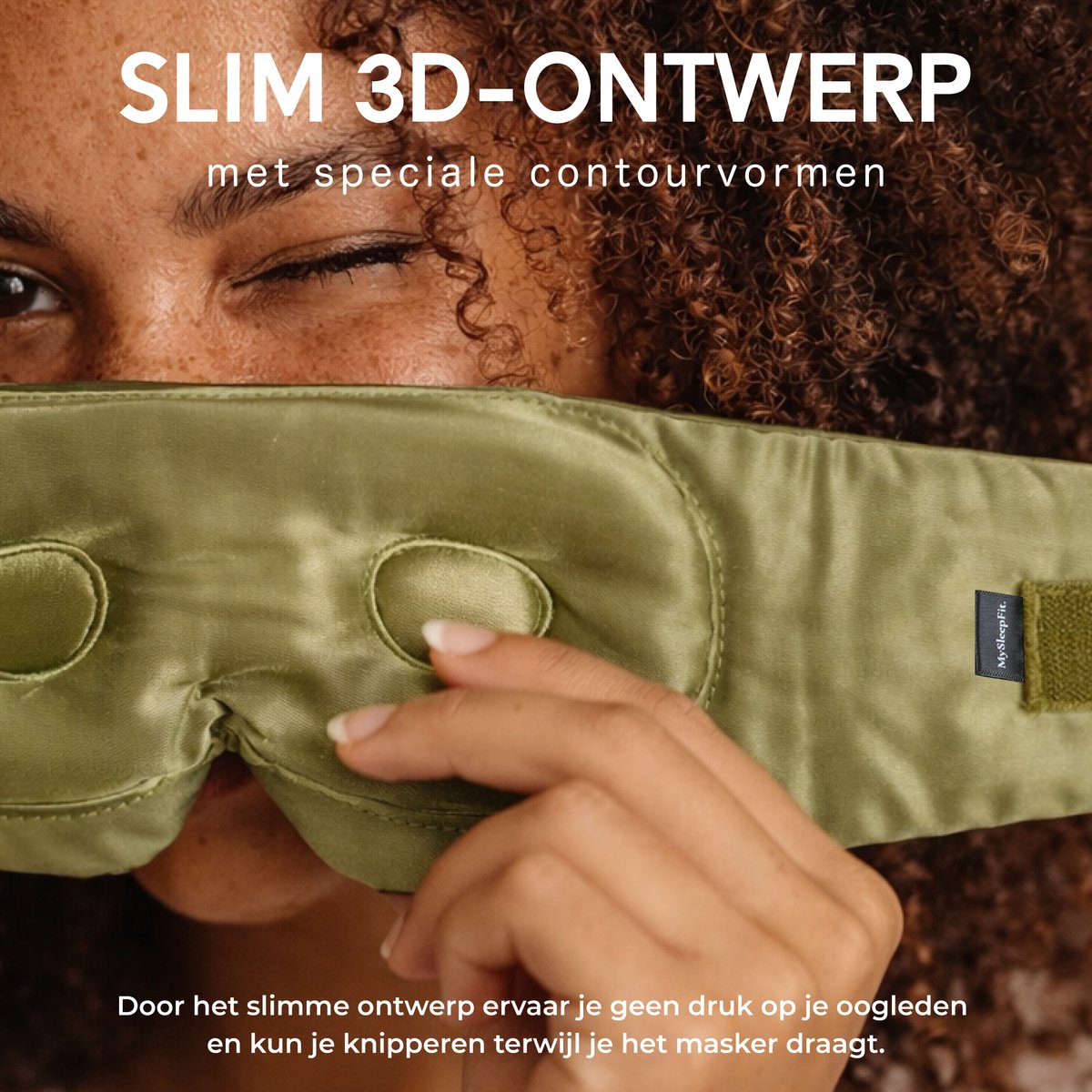 MySleepFit Luxe Slaapmasker van 100% Moerbei Zijde – 3D Ontwerp – Volledige Verduistering – Inclusief Geschenkdoos – Groen — afbeelding 4