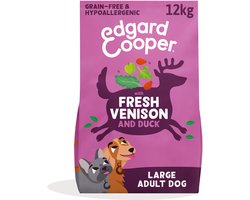 Edgard & Cooper Adult Hondenbrokken Voor Grote Honden, Verse Hert & Eend, 12Kg, Graanvrij En Hypoallergeen Recept Met Natuurlijke Ingrediënten, Perfecte Vezelbalans