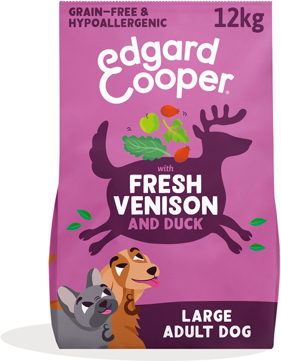 Edgard & Cooper Verse Hert & Scharreleend Adult - Hondenvoer - 12 kg