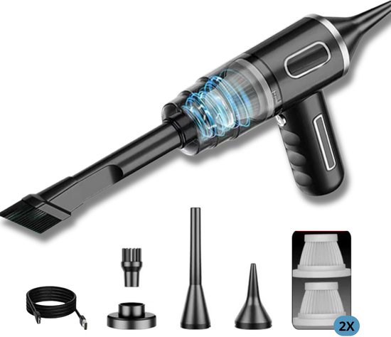 Auto Stofzuiger - Kruimeldief - voor Auto/Huis/Meubel - Klein en Compact - Kruimeldief Snoerloos - Cadeau - Auto Stofzuiger Draadloos - Airduster - Stofzuiger zonder Zak - 120W - Handstofzuiger - Kruimeldief