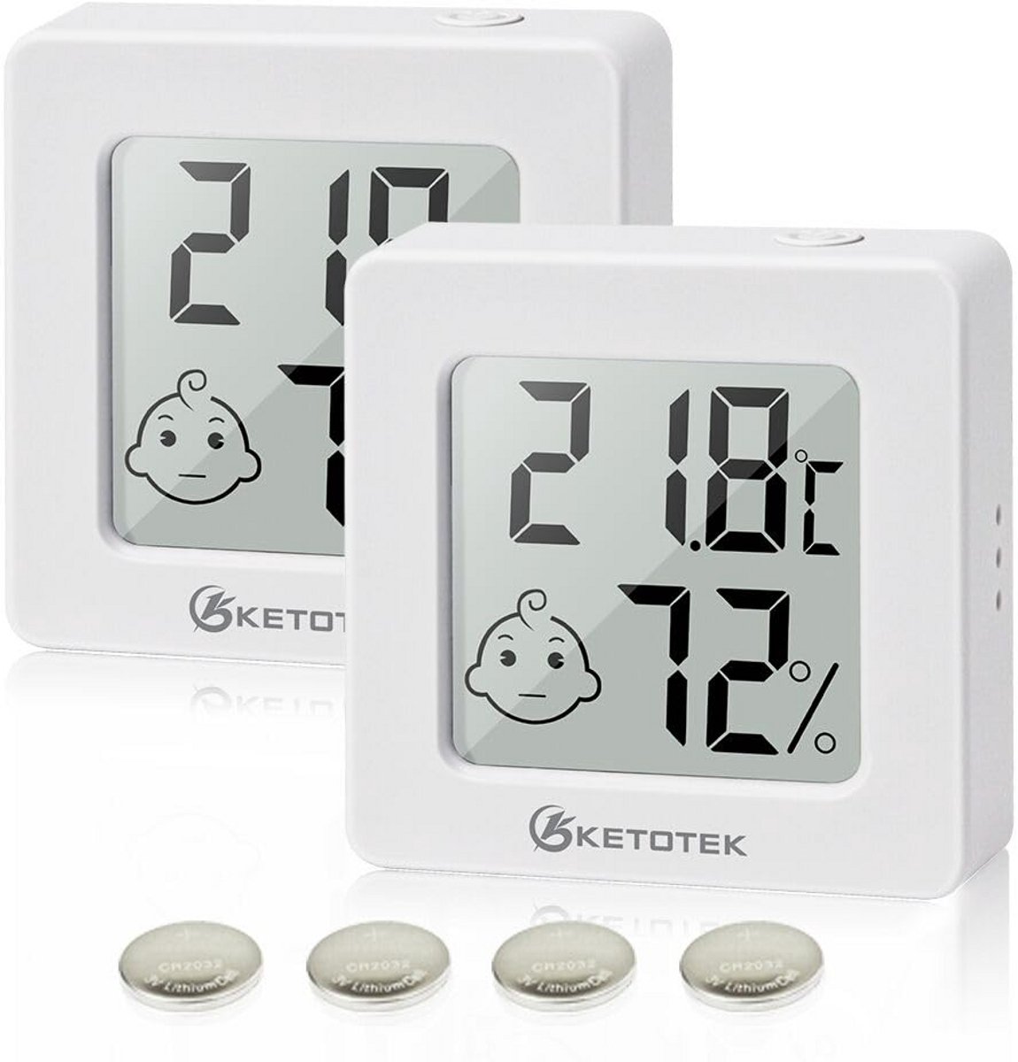 2x Digitale Hygrometer & Thermometer Binnen - Meet Nauwkeurig Luchtvochtigheid en Kamertemperatuur