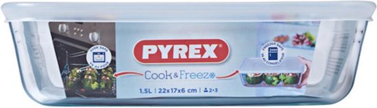 Bol Com Pyrex Cook Freeze Schaal Rechthoek Inclusief Deksel Borosilicaatglas 22x17 Cm