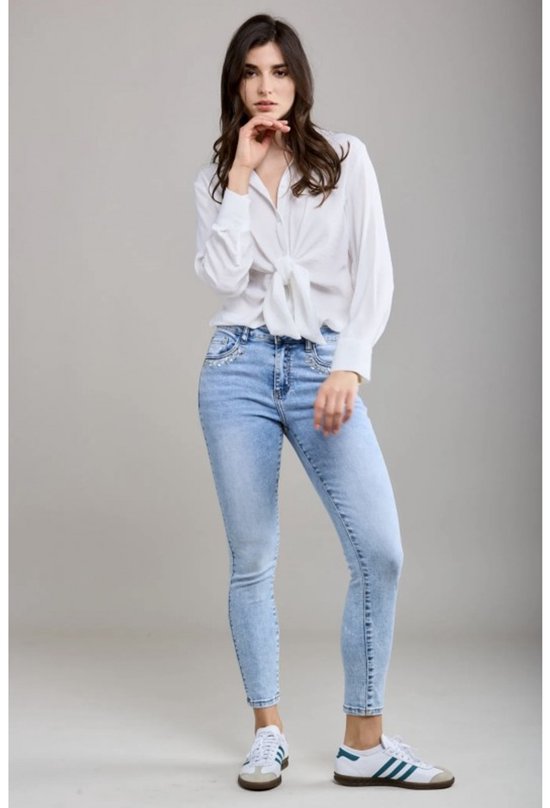 Toxik skinny jeans strass maat M