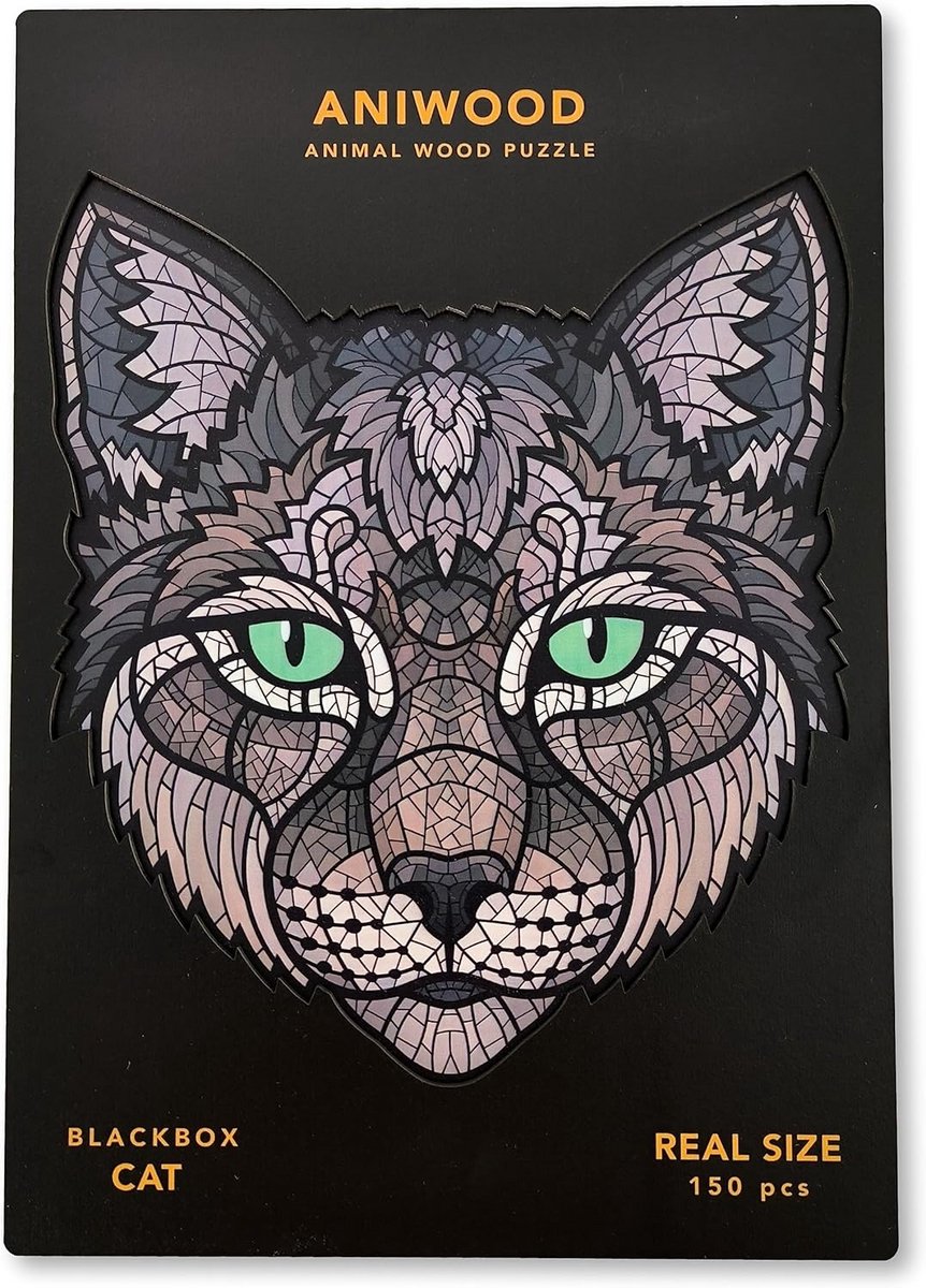 Houten Dierenpuzzel met Unieke Onderdelen en Decoratieve Afwerking