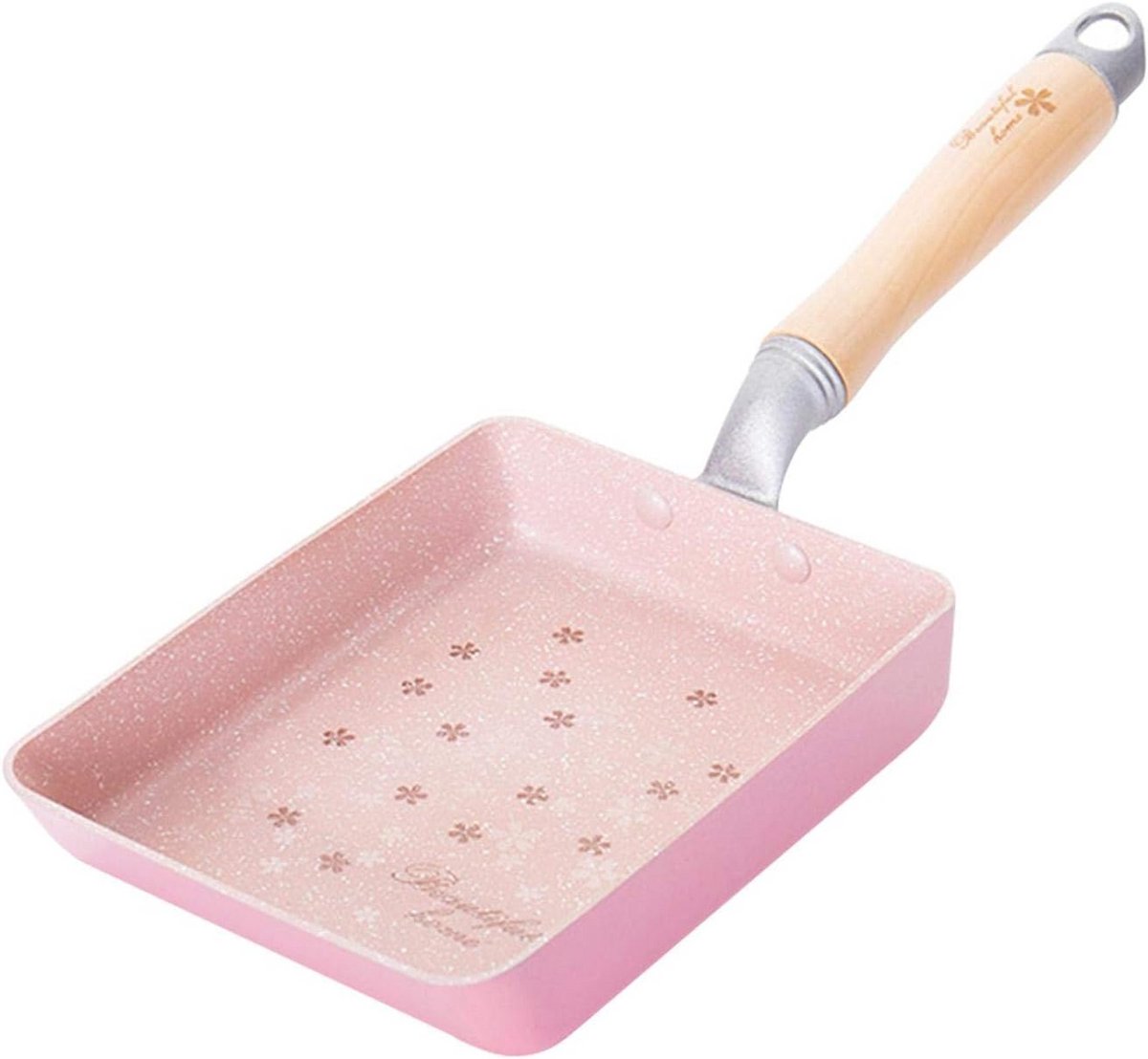 Rechthoekige Omelet Pan met Antiaanbaklaag en Houten Handvat
