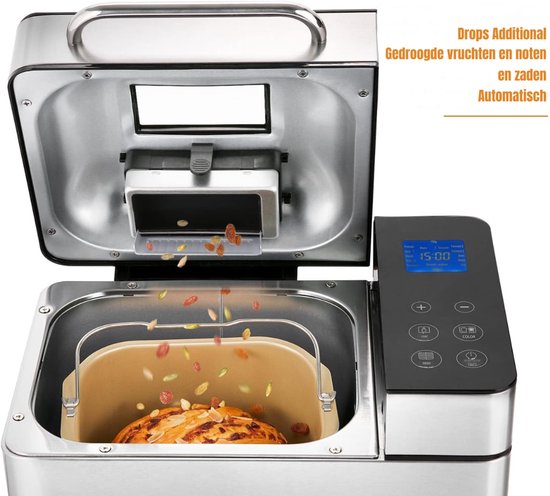 Aura® Broodbakmachine - Broodmachine - Bakmachine Brood - Zilver - 33cm ...