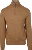 Pull demi- Zip Steppin' Out en coton et cachemire camel - Taille XL - Homme - Pulls