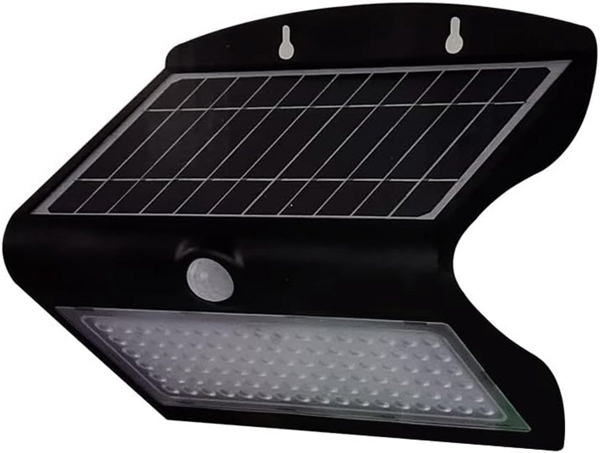 Solar Wandlamp met Bewegingsmelder - Krachtige LED Verlichting - Zwart