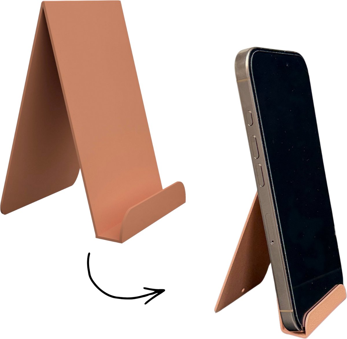 Hoya living - Telefoonhouder - Blush Roze - Metaal - Telefoon houder bureau - Tegelhouder - sterke houder - ook geschikt voor tegeltjes