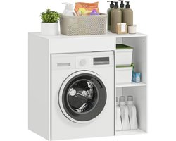 Wasmachine rek - Ombouw - Kast - Opbouwmeubel - Verhoger - Wasmachine meubel - Opbergkast - Ijzer - Wit