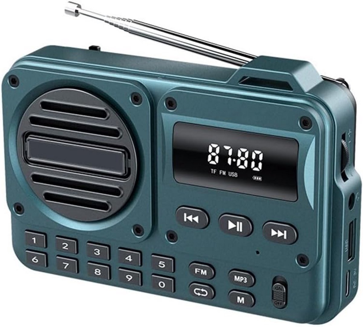 Draagbare AM/FM Radio met Oplaadbare Batterij en Krachtige Speaker