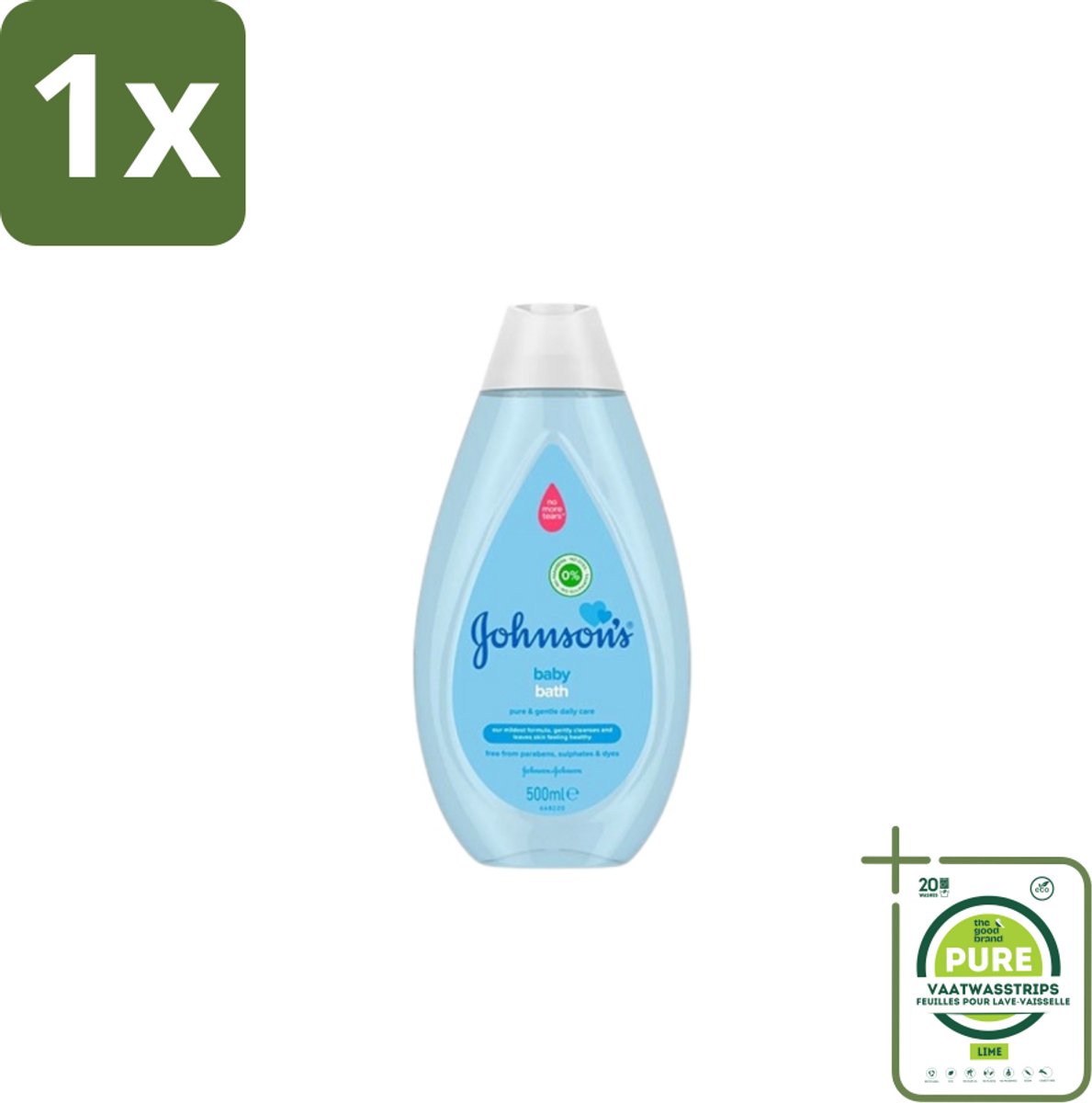1 x Johnson’s Baby – Badolie – Pure & Gentle – 500 ml - Babybadolie - Babyhuid - Hydratatie - Zachte Reiniging - Hypoallergeen