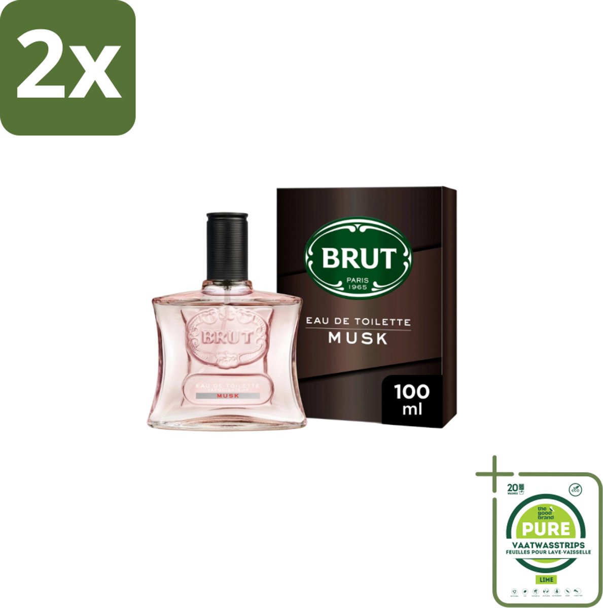 Brut – Eau de Toilette – Musk – 100 ml - Voordeelverpakking - 2 stuks - Brut Musk - Eau de Toilette