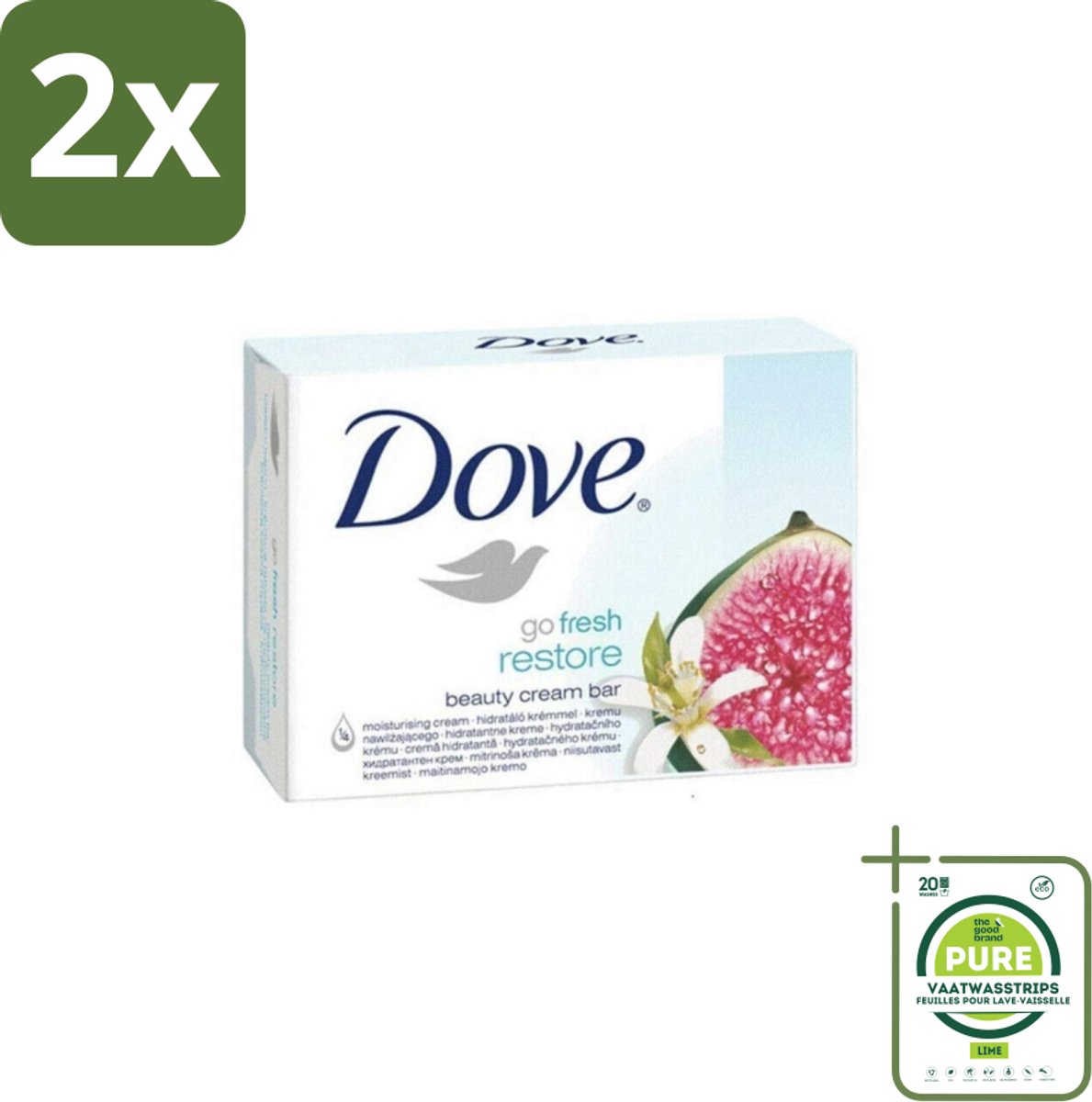 Dove – Zeep – Go Fresh Restore – 4 x 90 g - Voordeelverpakking - 2 stuks - Zeep - Handen reinigen