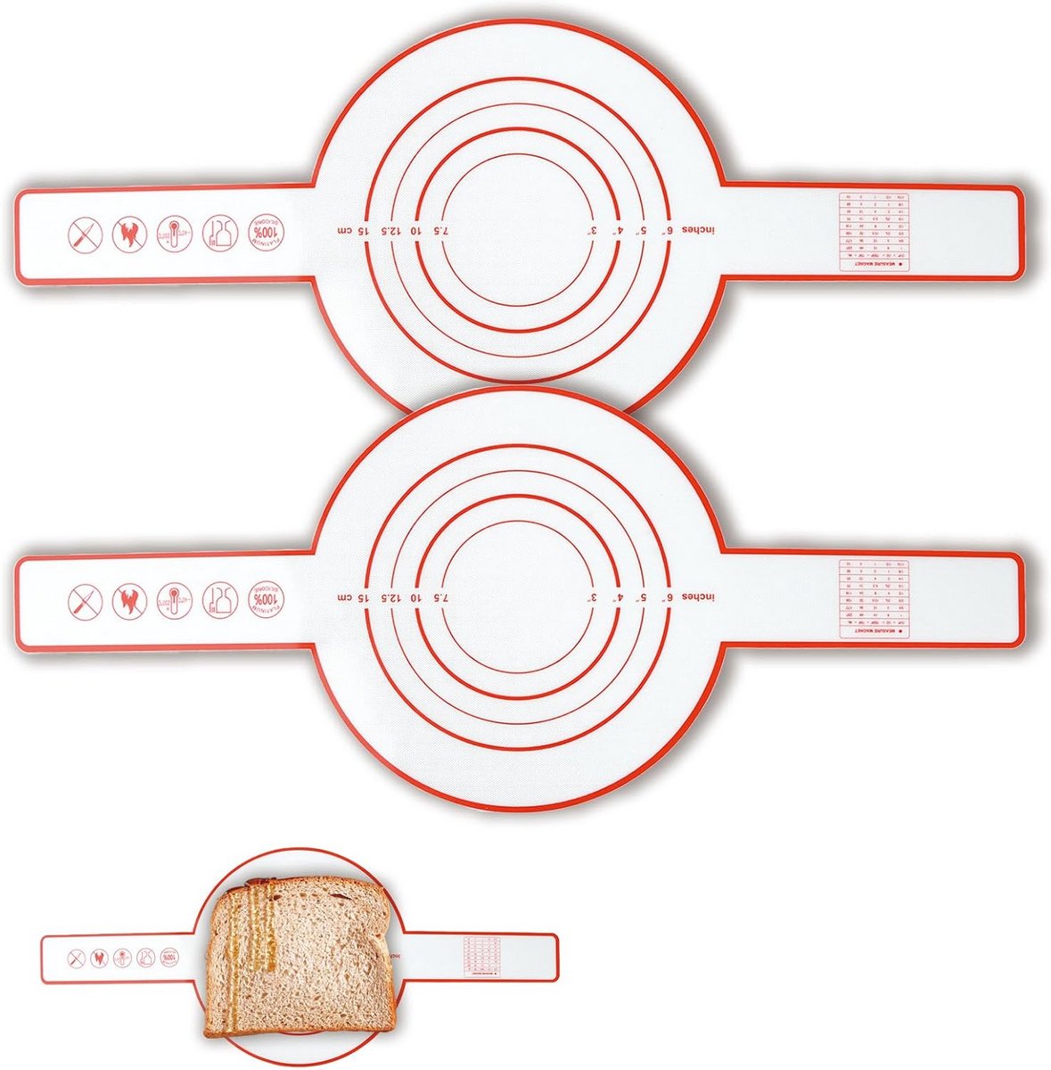2x Herbruikbare Siliconen Bakmat voor Dutch Oven & Brood - Hittebestendig en Multifunctioneel