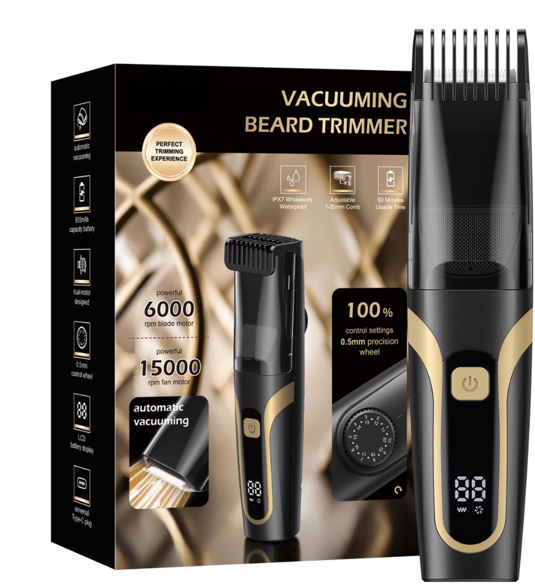 YST Solutions Nuvado Vacuüm Baardtrimmer met Ingebouwde - YST Solutions - €44,95