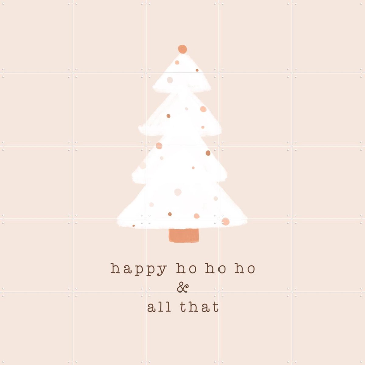 IXXI Happy Ho Ho Ho, Orara Studio & Various - 100 x 100 cm - Gratis ophangtool - Grote wanddecoratie en posters - Illustraties, Minimalisme, Speels