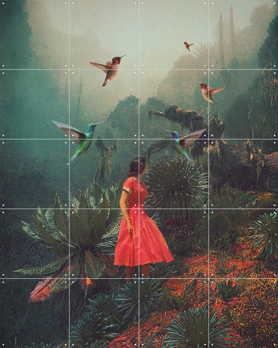 IXXI 20 Seconds before the Rain, Frank Moth - 80 x 100 cm - Gratis ophangtool - Grote wanddecoratie en posters - Kleurrijk, Collage, Digitale Kunst