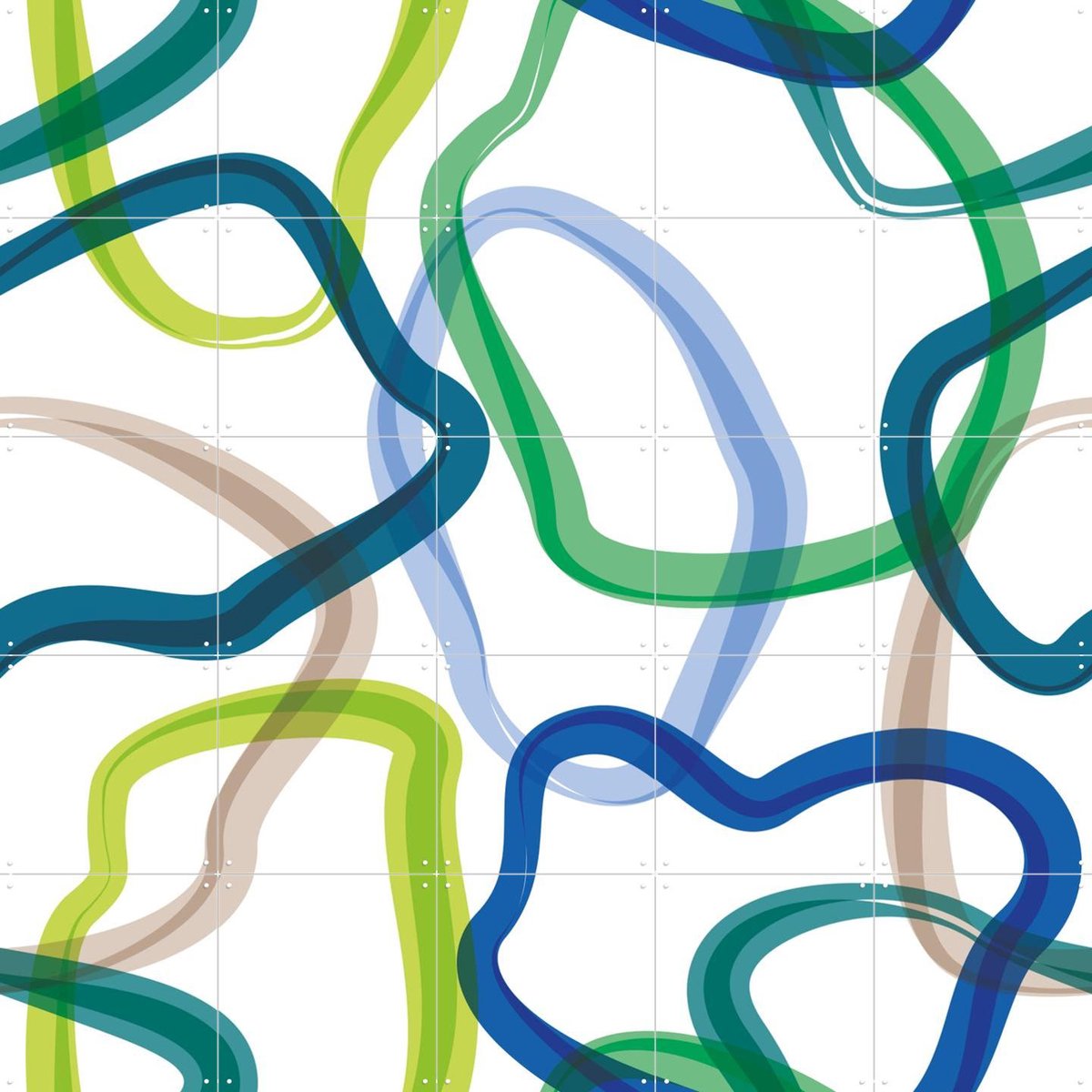 IXXI Intermezzo Acqua, Markus Laible - 100 x 100 cm - Gratis ophangtool - Grote wanddecoratie en posters - Geometrische Kunst, Abstract, Line art