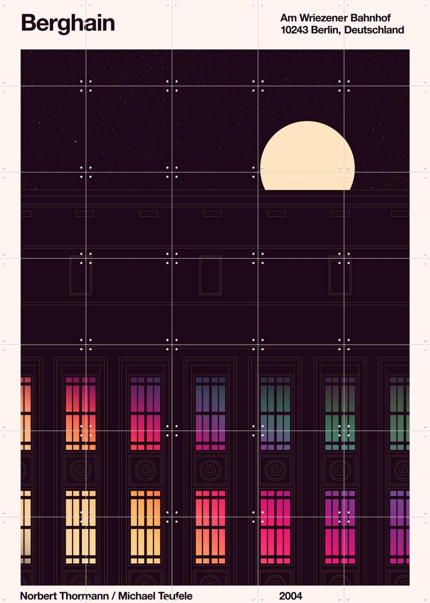 IXXI Berghain neon, Florent Bodart - 100 x 140 cm - Gratis ophangtool - Grote wanddecoratie en posters - Grafisch Ontwerp, Minimalisme, Illustraties