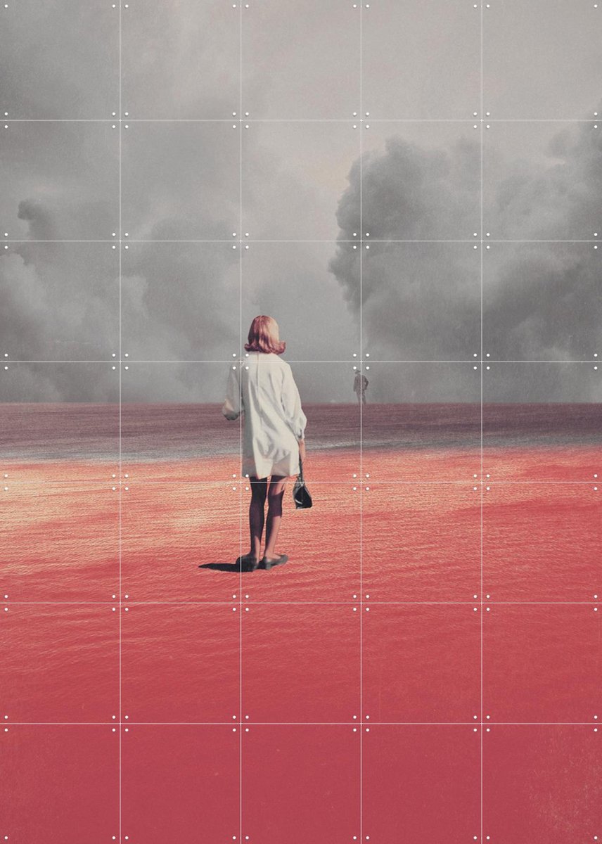 IXXI Watching you leave me. Did not want to, Frank Moth - 100 x 140 cm - Gratis ophangtool - Grote wanddecoratie en posters - Surrealisme, Vintage