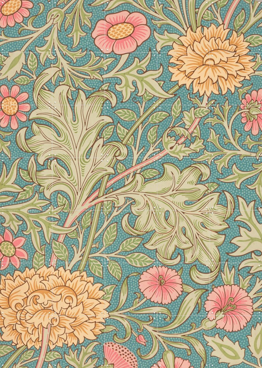 IXXI Double Bough blue, William Morris & Victoria and Albert Museum - 100 x 140 cm - Gratis ophangtool - Grote wanddecoratie en posters -