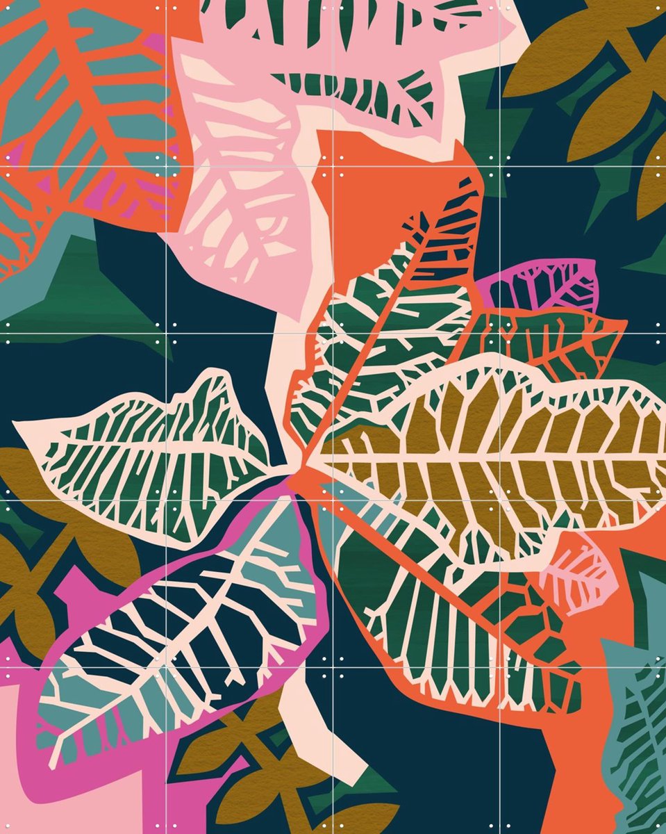 IXXI Croton Bright, Megan Gallagher - 80 x 100 cm - Gratis ophangtool - Grote wanddecoratie en posters - Kleurrijk, Grafisch Ontwerp, Abstract