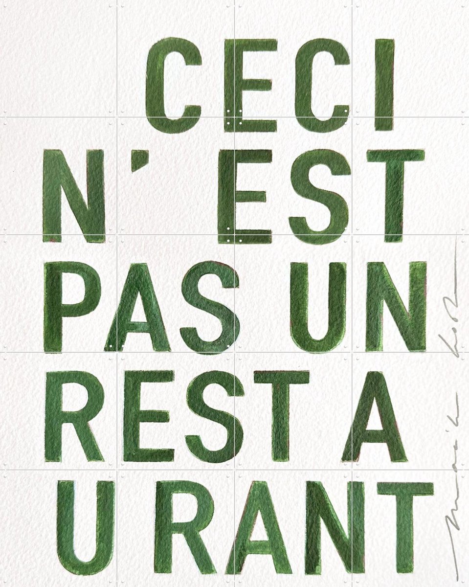 IXXI Restaurant Green, Maaike Koster & My Deer Art Shop - 80 x 100 cm - Gratis ophangtool - Grote wanddecoratie en posters - Typografie, Grafisch