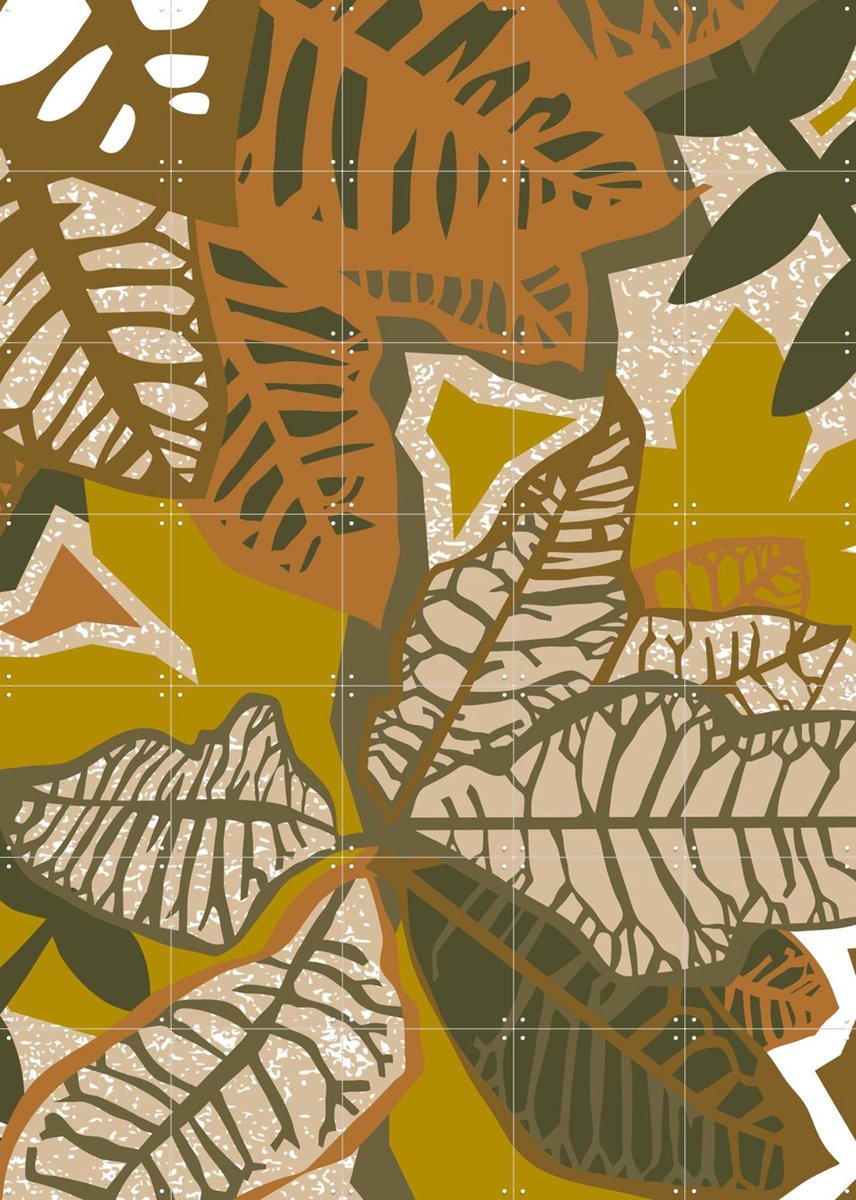 IXXI Croton, Megan Gallagher - 100 x 140 cm - Gratis ophangtool - Grote wanddecoratie en posters - Illustraties, Houtsnede, Slaapkamer, Woonkamer