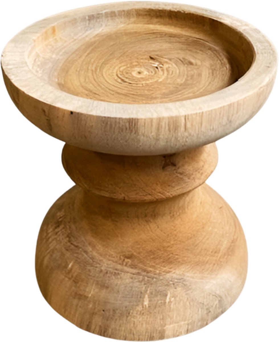 Candle stand teak S 12cm