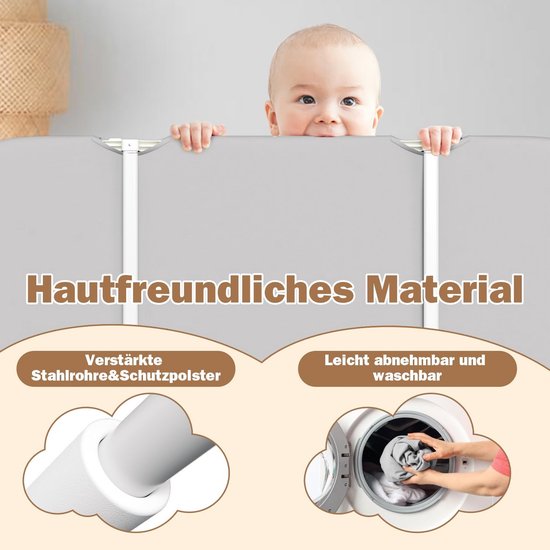 Inklapbaar Bedhek XXL 120 cm - Verstelbaar Kinderbedhek voor Allerhoogste Veiligheid — afbeelding 2